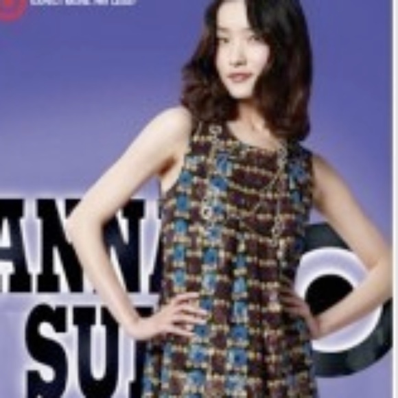 ANNA SUI FOR TARGET METALLIC SHIFT DRESS SMALL - Picture 2 of 6